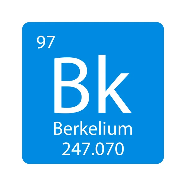 Tabla Periódica Elemento Berkelium Icono Imagen Vectorial — Vector de stock
