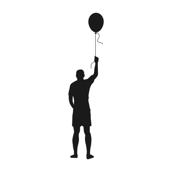 Personne Tenant Une Illustration Vectorielle Ballon Volant — Image vectorielle