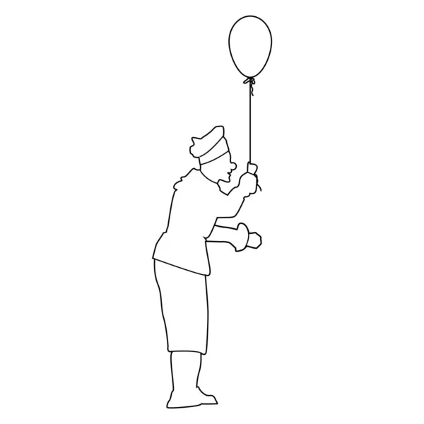 Человек Векторной Иллюстрацией Воздушном Шаре — стоковый вектор