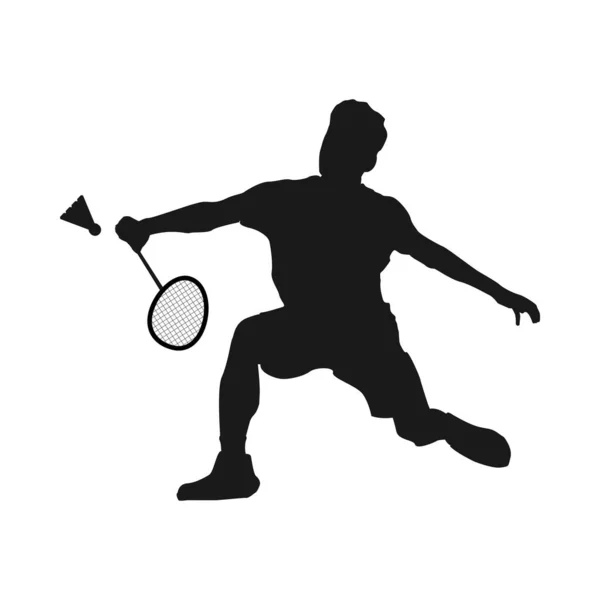 Άνθρωποι Παίζουν Badminton Διανυσματική Εικονογράφηση Σχεδιασμό — Διανυσματικό Αρχείο