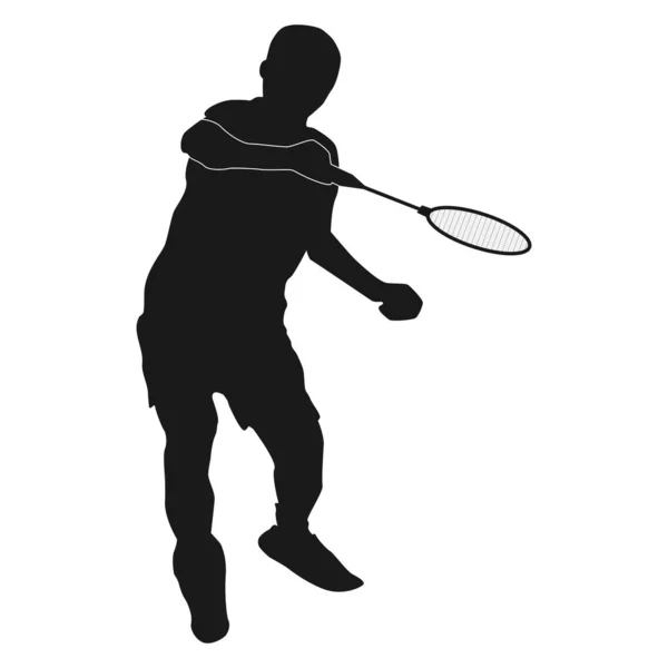 Människor Spelar Badminton Vektor Illustration Design — Stock vektor