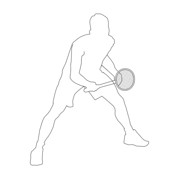 Pessoas Estão Jogando Design Ilustração Vetor Badminton —  Vetores de Stock
