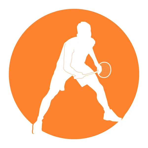 Menschen Spielen Badminton Vektor Illustration Design — Stockvektor