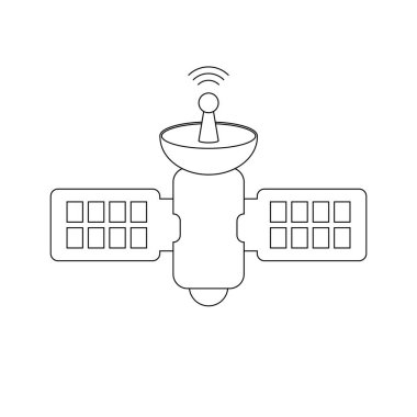 Dış uzay uydu ikonu vektör illüstrasyon tasarımı