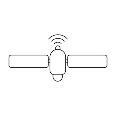 Dış uzay uydu ikonu vektör illüstrasyon tasarımı
