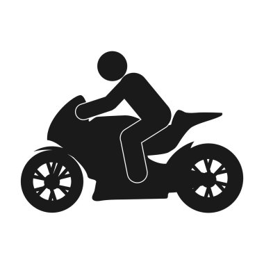 Motosiklet ikonu vektör çizimi kullanan kişi