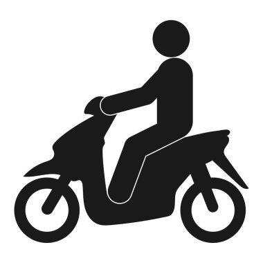 Motosiklet ikonu vektör çizimi kullanan kişi