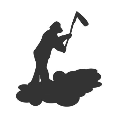 Vektör illüstrasyon tasarımı çapalayan bir adamın simgesi