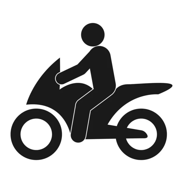 バイクアイコンベクトルイラストデザインに乗る人 — ストックベクタ