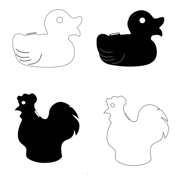 Chicken Piggy Bank Vektor Illustration Design — Stock Vector
