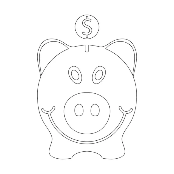 Malacka Bank Ikon Vektor Illusztráció Szimbólum Tervezés — Stock Vector