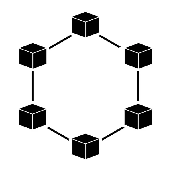 Ikona Blockchain Kryptowaluta Bloki Wektorowe Ilustracji Projektu — Wektor stockowy