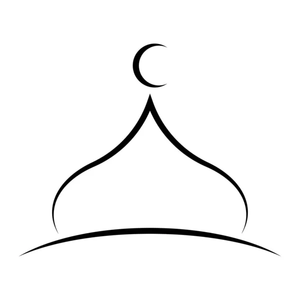 Іконка Мечеті Купола Векторний Дизайн Ілюстрації — стоковий вектор
