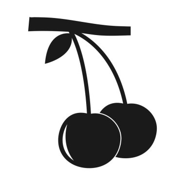 kiraz meyvesi ikonu vektör illüstrasyon tasarımı