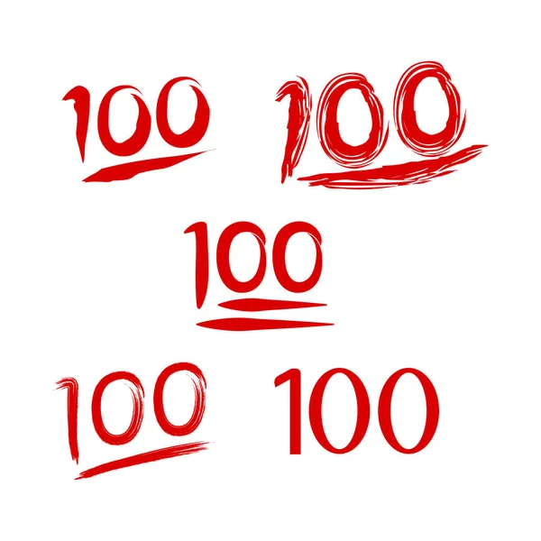 Значок Числа 100 Векторний Дизайн Ілюстрації — стоковий вектор