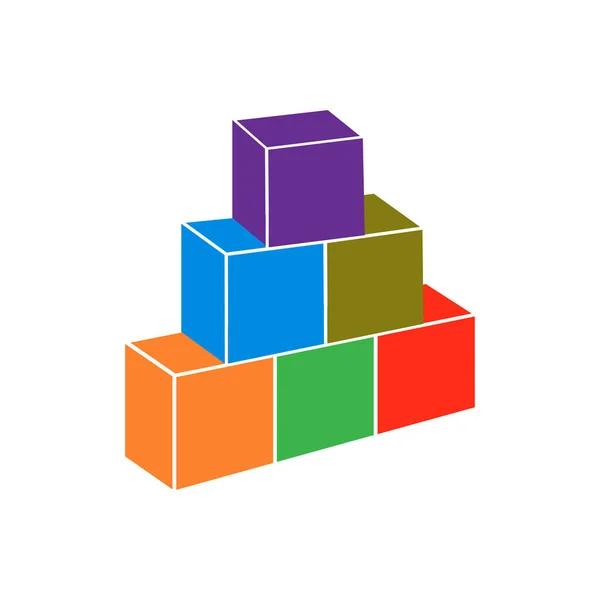 stock vector stacked blocks box icon vector illustration design