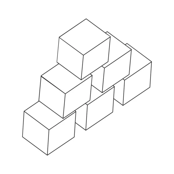 Skládaný Blok Ikony Vektorové Ilustrace Design — Stockový vektor