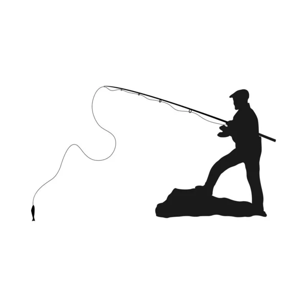 Hombre Icono Pesca Vector Ilustración Diseño — Archivo Imágenes Vectoriales