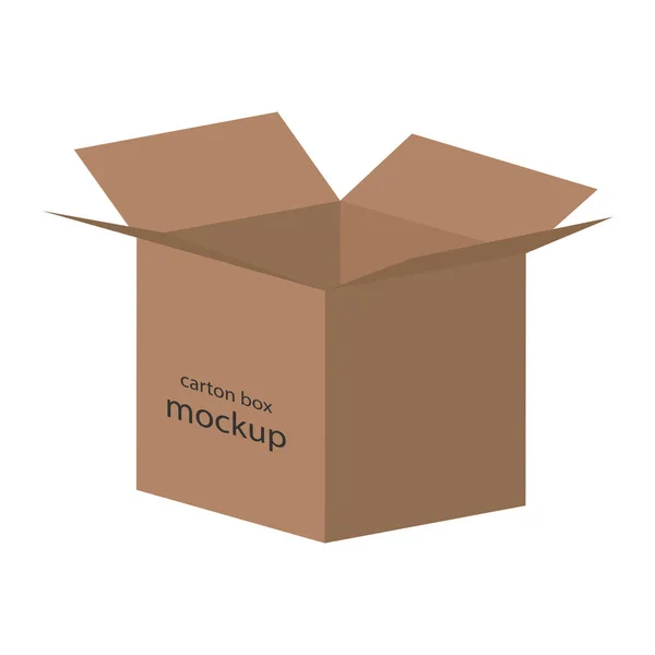 Pappkartong Mockup Isolerad Vit Bakgrund Postbox Layout Vektor Illustration Design — Stock vektor