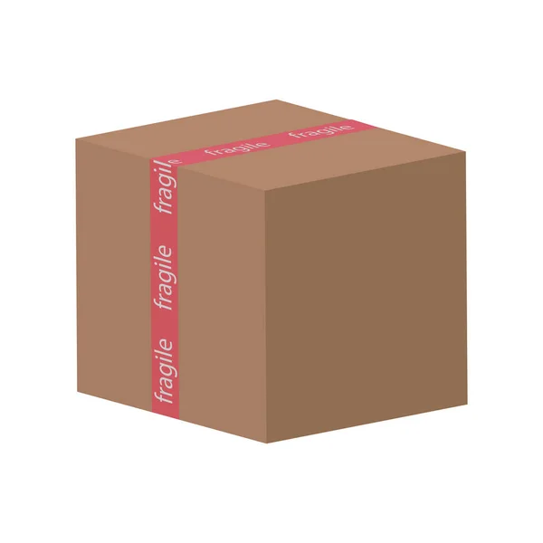 Karton Attrappe Isoliert Auf Weißem Hintergrund Layout Der Versandbox Gestaltung — Stockvektor