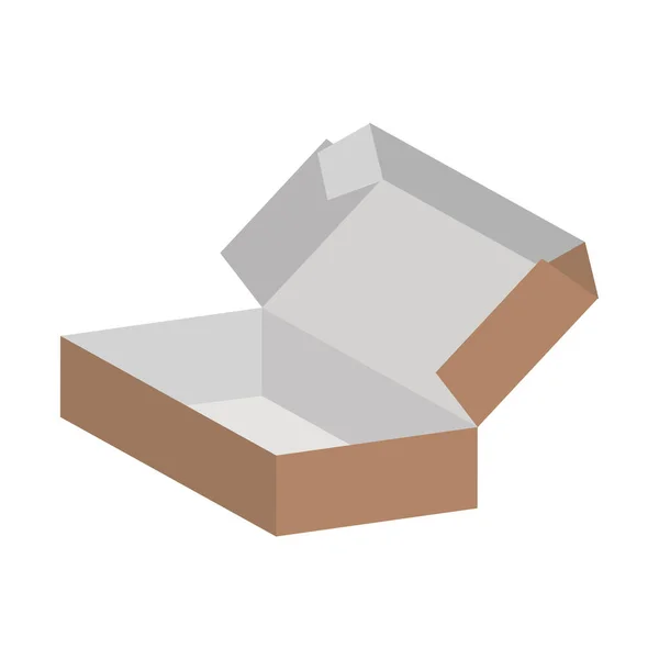 Caja Cartón Maqueta Aislada Sobre Fondo Blanco Diseño Caja Envío — Vector de stock
