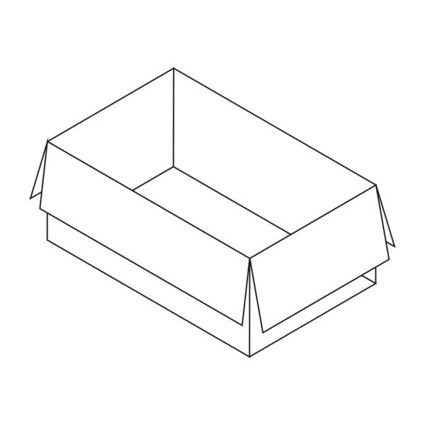 Mockup Scatola Cartone Isolato Sfondo Bianco Layout Della Scatola Spedizione — Vettoriale Stock