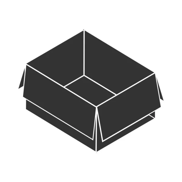 Karton Kutu Modeli Beyaz Arka Planda Izole Edildi Nakliye Kutusu — Stok Vektör
