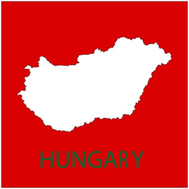 hungary harita simgesi vektör illüstrasyon tasarımı