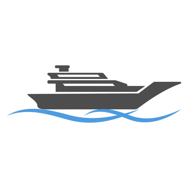Kreuzfahrtschiff Ikone Illustration Design — Stockvektor