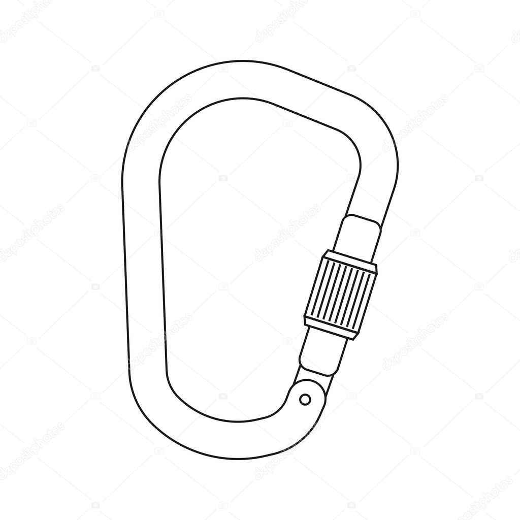 Mountain equipment Carabiner icon vector illustration symbol design