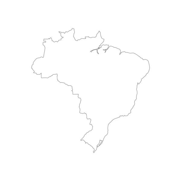 Brasil Mapa Ícone Vetor Ilustração Design — Vetor de Stock