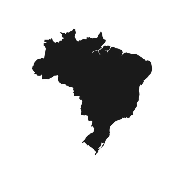 Brasil Mapa Ícone Vetor Ilustração Design — Vetor de Stock