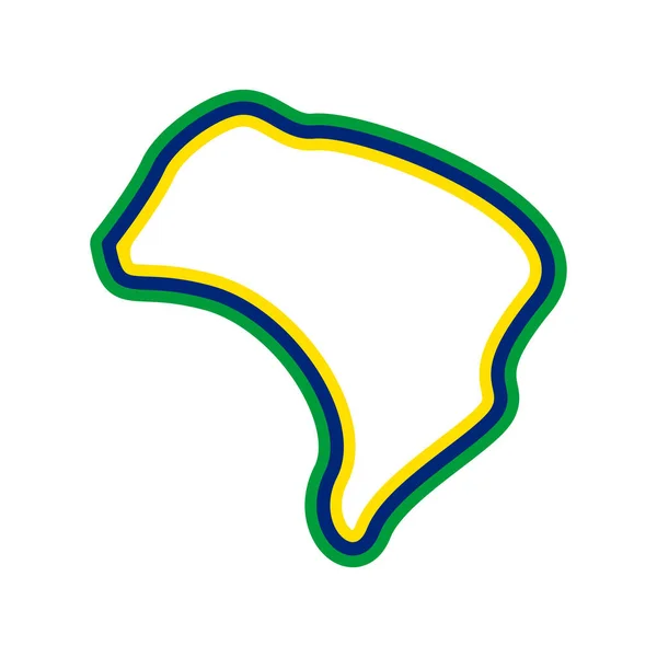 Brazil Map Icon Vector Illustration Design — Stock Vector