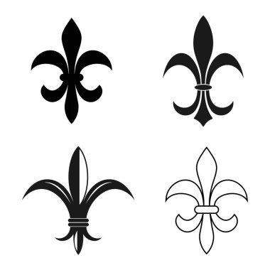 fleur de lis simgesi vektör illüstrasyon logo tasarımı