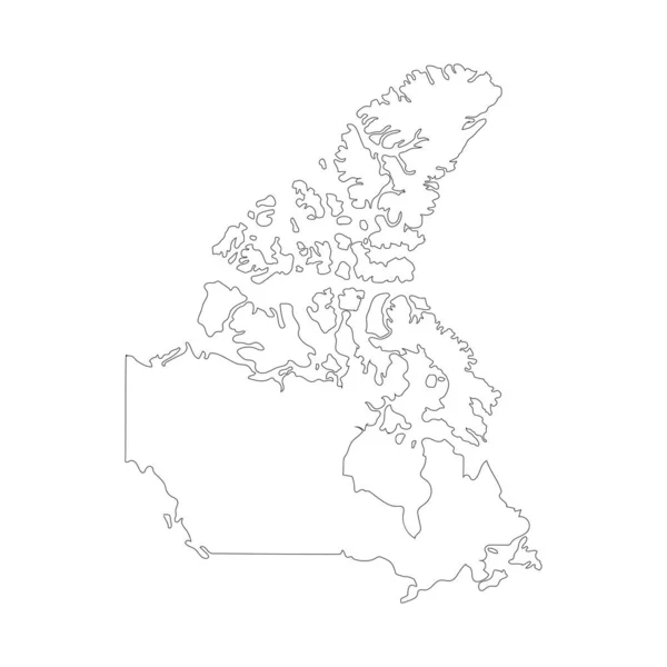 Desenho Ilustração Vetor Ícone Mapa Canadense —  Vetores de Stock