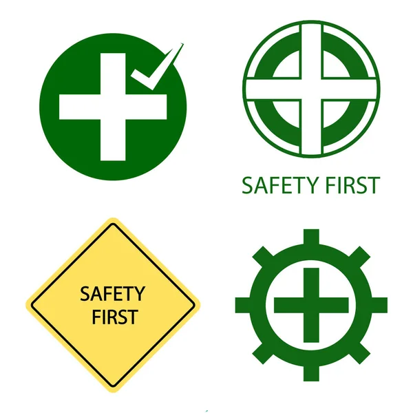 Segurança Primeiro Ícone Vetor Ilustração Símbolo Design — Vetor de Stock