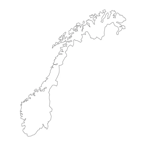 Norveç Haritası Ikon Vektör Çizimi Tasarımı — Stok Vektör