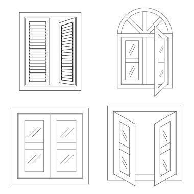 Pencere simgesi vektör illüstrasyon tasarımı