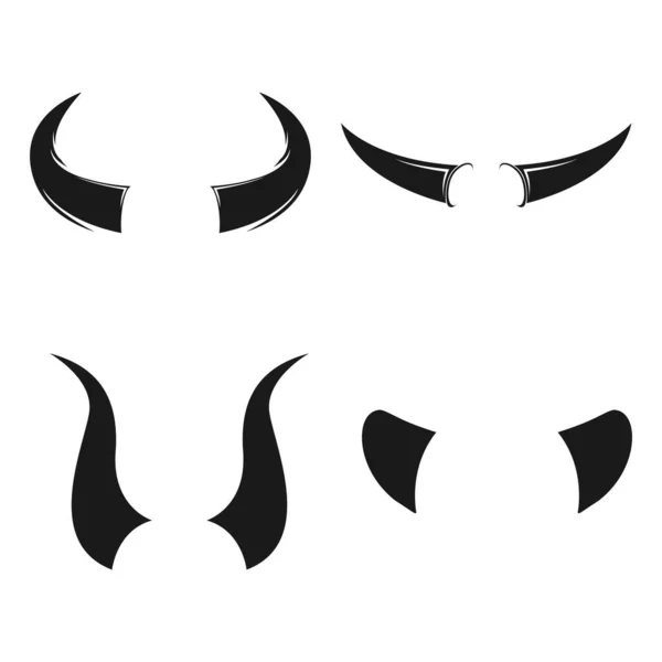 Toro Cuernos Icono Vector Ilustración Diseño — Vector de stock
