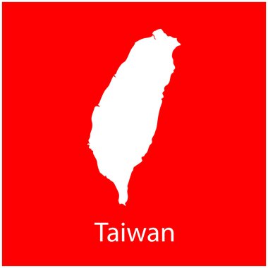 Tayvan harita simgesi vektör illüstrasyon tasarımı