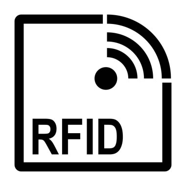 Radyo Frekans Tanımlaması veya RFID simgesi, vektör illüstrasyon sembolü tasarımı