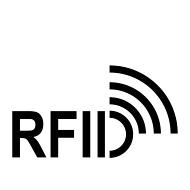 Radyo Frekans Tanımlaması veya RFID simgesi, vektör illüstrasyon sembolü tasarımı