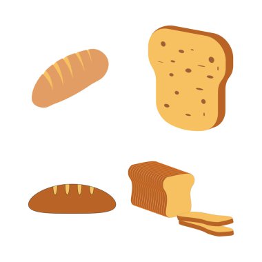 Ekmek simgesi vektör illüstrasyon şablonu tasarımı