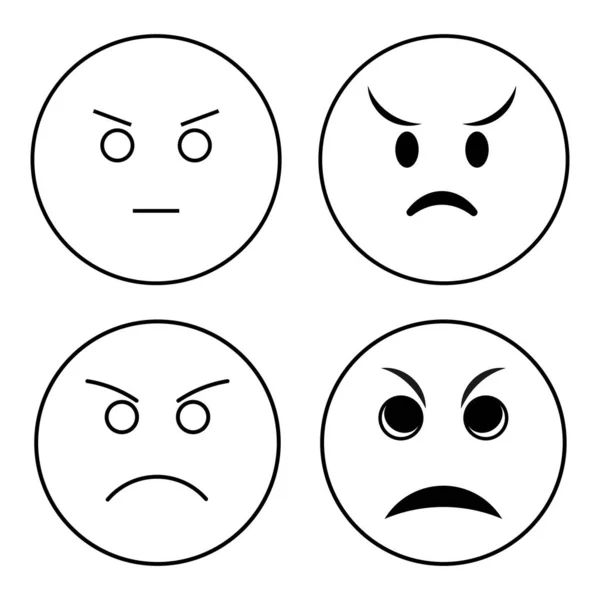 Kızgın Yüz Simgesi Vektör Illüstrasyon Tasarımı — Stok Vektör