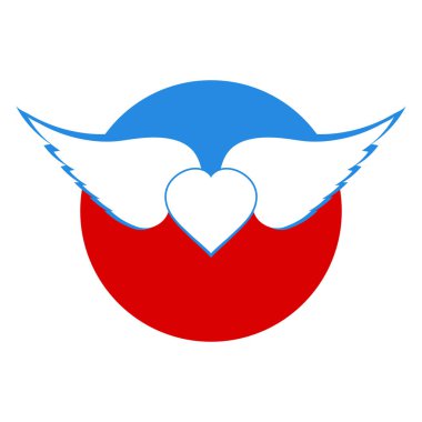 kanatlı kalp ikonu vektör illüstrasyon sembolü tasarımı