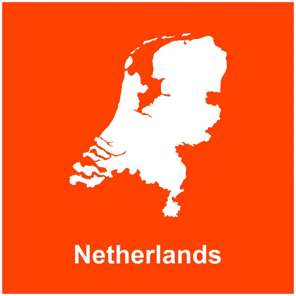 Niederlande Karte Symbol Vektor Illustration Design — Stockvektor