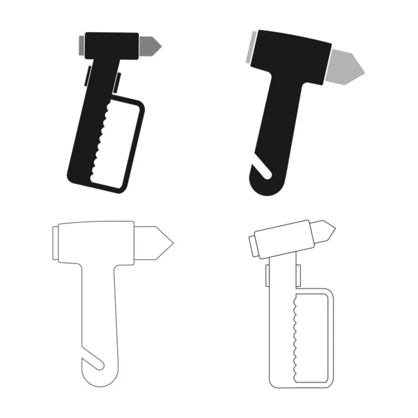 Emergency Hammer Car Glass Breaker Icon Vector Illustration Design — Stock Vector
