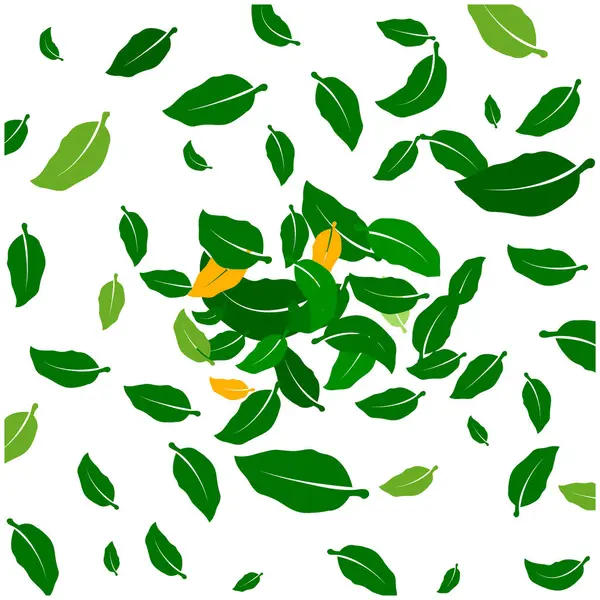 散らばった葉の背景アイコン ベクトルイラストデザイン — ストックベクタ