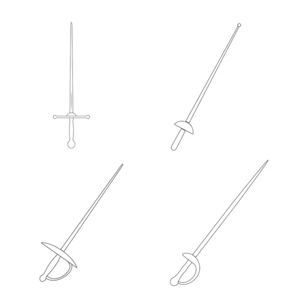 Fechten Schwert Symbol Vektor Illustration Design — Stockvektor