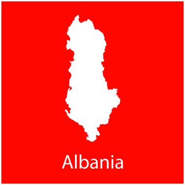 albania harita simgesi vektör illüstrasyon tasarımı